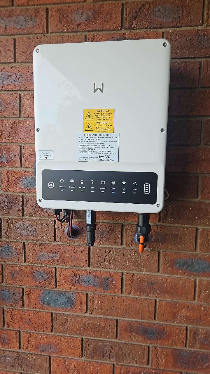Sarah’s installed solar inverter